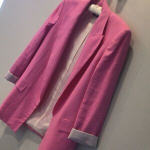 Zara Vibrant Pink linen Blazer